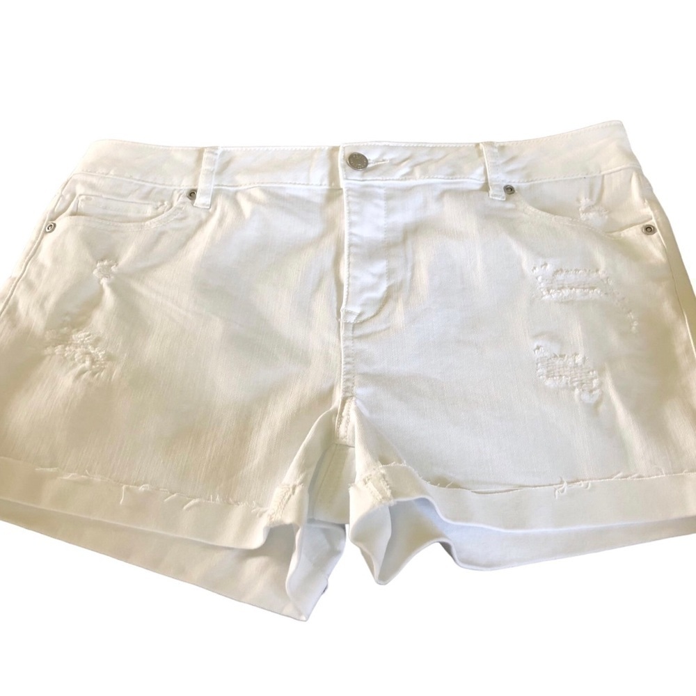 Southern Tide Hayes Jean Short 31X3” Distressed Folded Raw Hem White Stretch